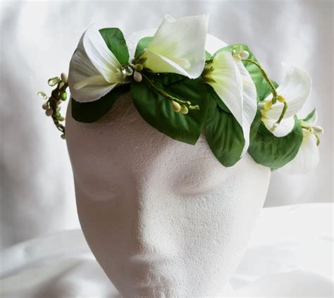 Floral Bridal Crown Calla Lily Flower Crown By Lotusflowerdesigns