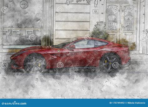 Abstract Art Of A Modern Car Editorial Photography Illustration Of