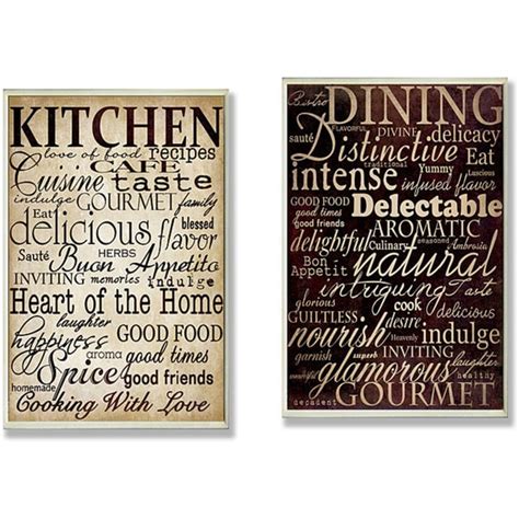 Shop Dining Words And Kitchen Words 2 Piece Typography Kitchen Wall