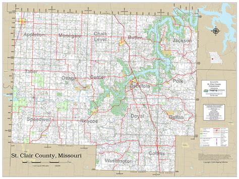 St Clair County Missouri 2021 Wall Map Mapping Solutions