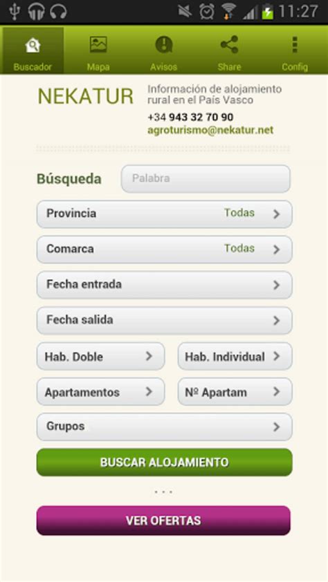 Guía de alojamientos rurales certificados en navarra: Nekatur -Casas Rurales Euskadi para Android - Descargar