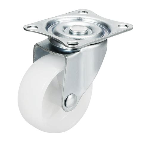 Swivel Casters 2 Nylon Top Plate Mounted Caster Wheels White 66lb