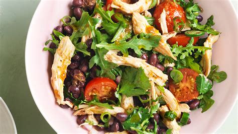 Add chicken, onion, and cheese, tossing gently. Chicken, Black Bean and Arugula Salad Recipe