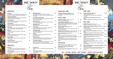 What foods are served at the moldy fig? Wine Beer Cocktails | The Moldy Fig - A Slice of New ...