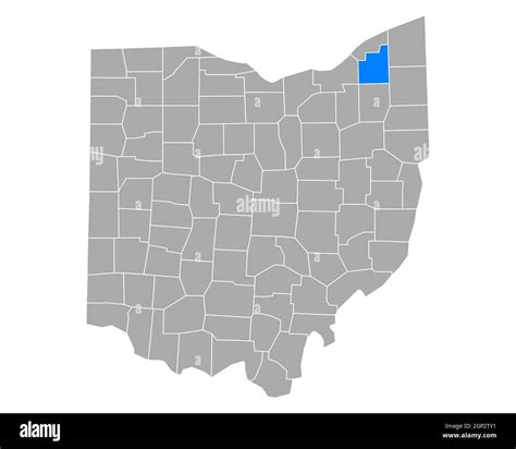 Map Of Geauga In Ohio Stock Photo Alamy