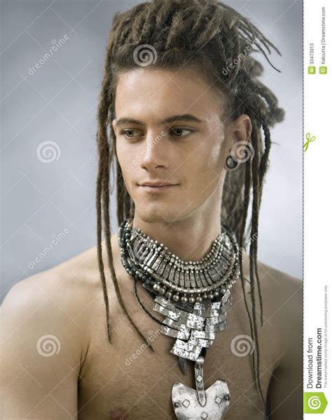 Handsome Guy With Dreadlocks And Jewelry Long Hair Styles Men