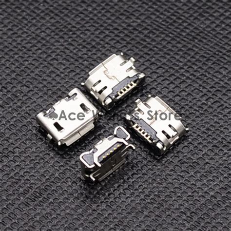 10pcs Micro Usb Connector Jack Female Type 5pin Smt For Phones Tail