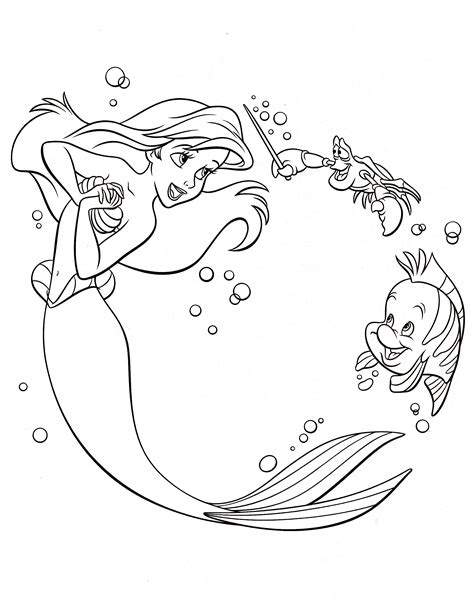 Flounder Coloring Pages From The Little Mermaid at GetColorings.com