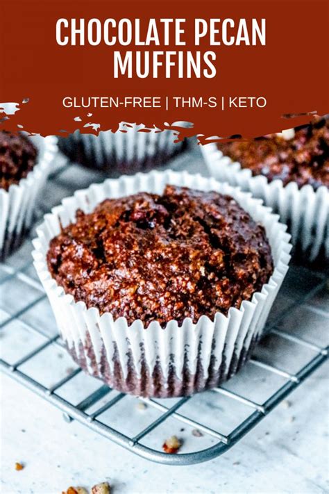 Keto Chocolate Muffins Made With Almond Flour And Studded With Pecans