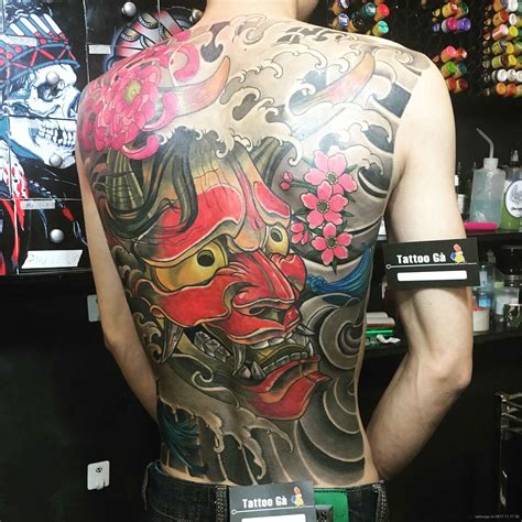 Tuấn anh · irezumi, yakuza tattoo, blackwork, geisha, samurai tattoo, . hình xăm mặt quỷ dữ hanya đẹp kín lưng - Tattoo Gà