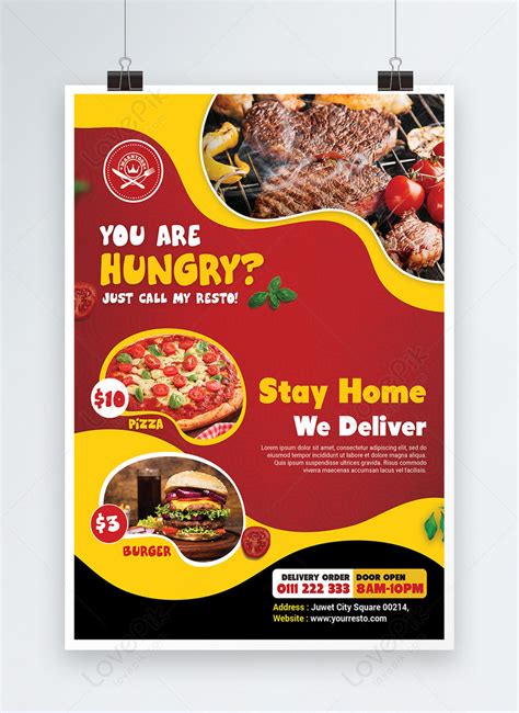 Food Delivery Service Promotion Poster Template Image Picture Free
