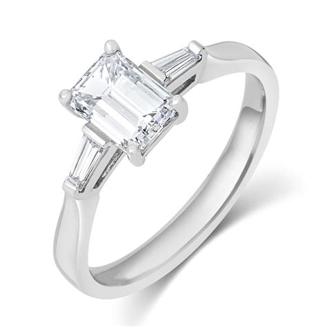 Emerald Cut And Baguette Cut Diamond Ring 122ct Pravins