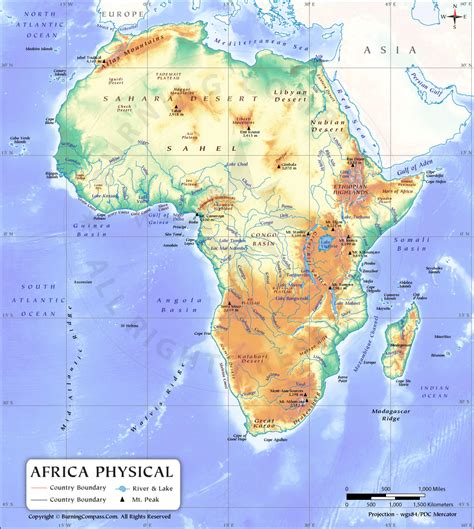 Africa Physical Map Africa Physical Features Map