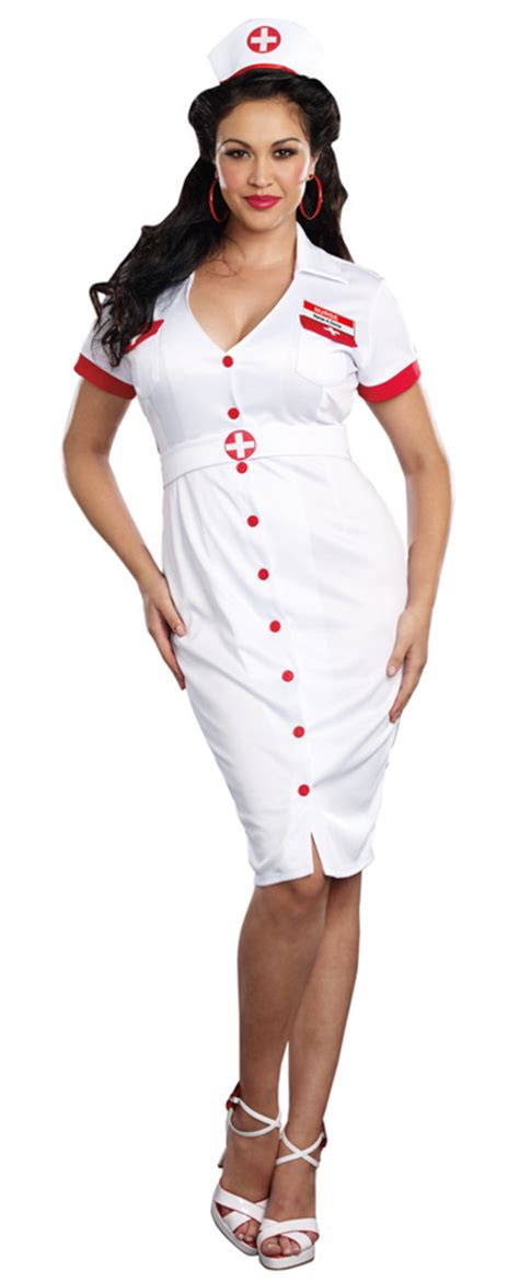 Plus Size Womens Night Nurse Costume 40s Pinup Costumes Deluxe