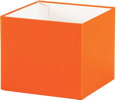 Gift box with white ribbon bow. Orange Deluxe Gift Box, Shallow Large (8" x 8" x 2-1/8 ...