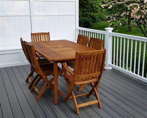 Teak Outdoor Dining Set For 6 Manhattan Teak Patio Furniture