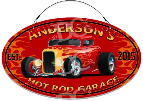 Hot Rod Garage Metal Sign Garage Décor Signs Muscle Car Etsy