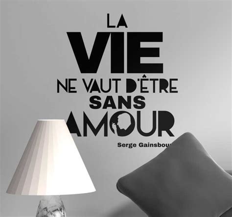 Sticker Mural Citation Amour Serge Gainsbourg Tenstickers