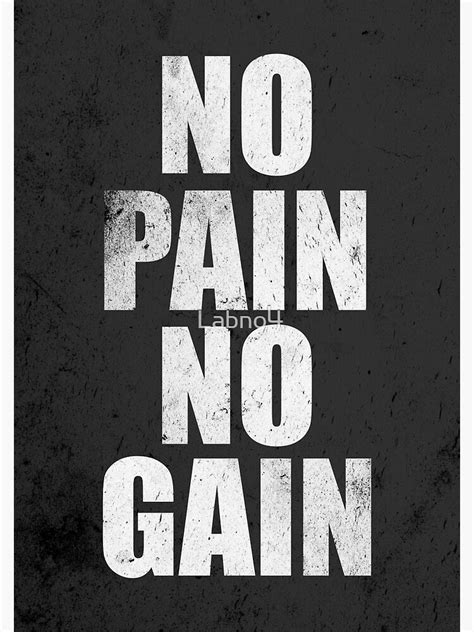 No Pain No Gain Gym Quote Poster For Sale By Labno4 Redbubble