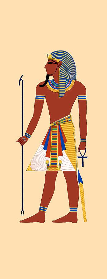 Egypt Egyptian Pharaoh Depicted Wearing Symbols Of Royalty And Power