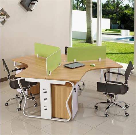 The New Desk Staff Tables Minimalist Six Screens Work Bit Pattern