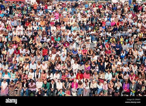 England London Southwark Multi Ethnic Crowd Scene At The Scoop Stock