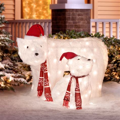 Tis Your Season 48 Polar Bear And Penguin Sledding Tinsel Outdoor