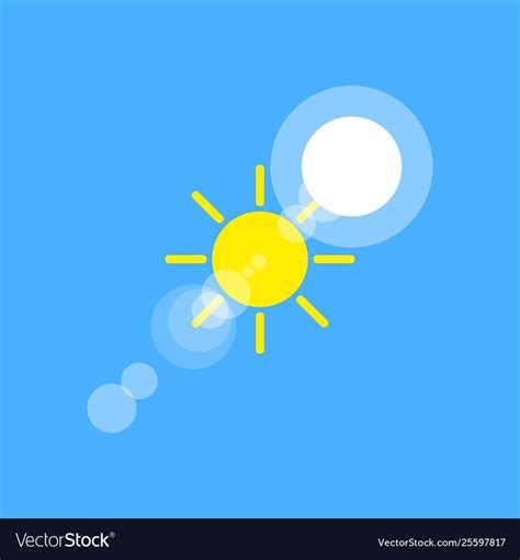 Sunny Weather Sign Icon On Blue Background Yellow Vector Image