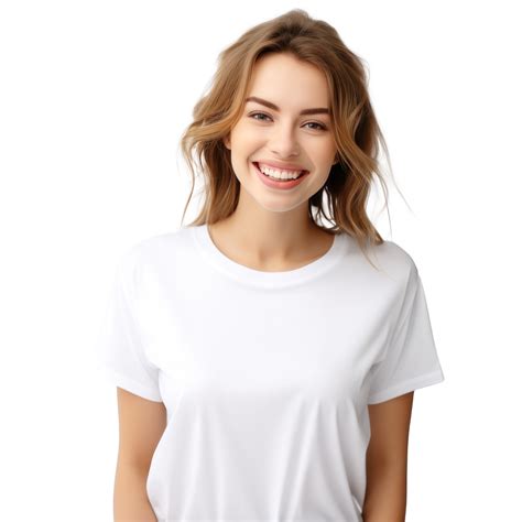 Young Woman In White T Shirt Isolated 27546625 Png