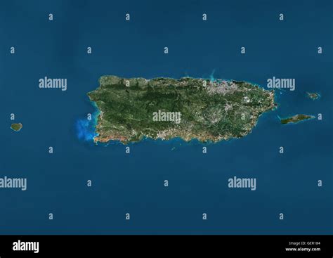 Satellite View Of Puerto Rico This Image Was Compiled From Data