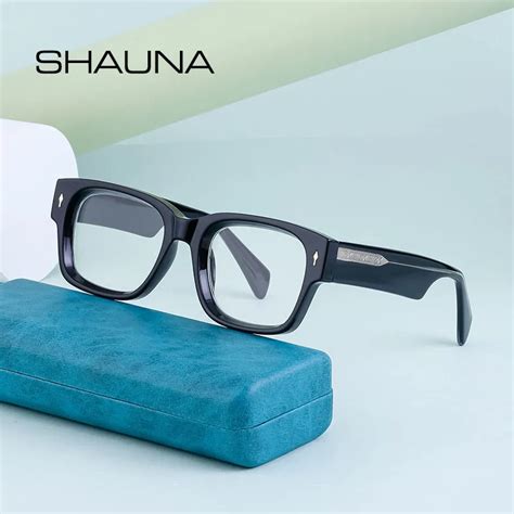 Shauna Anti Blue Light Retro Thick Tr90 Women Square Glasses Frames Fashion Men Optical Eyewear
