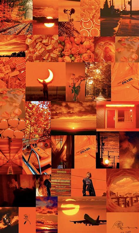 Orange Aesthetic Collage Wallpapers Wallpaper Cave