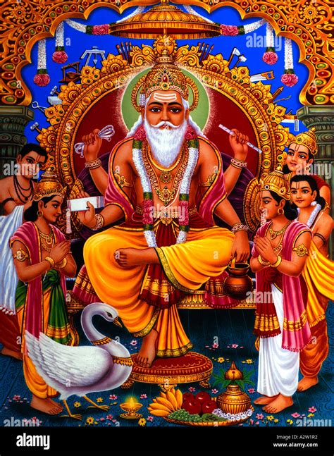Brahma Hindu God Stock Photo Alamy