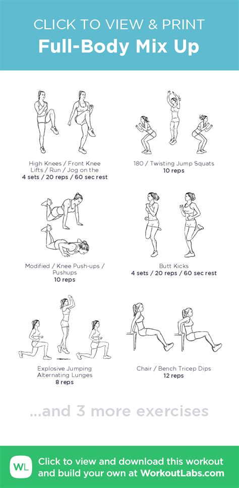 Full Body Mix Up Click To View And Print This Illustrated Exercise Plan Created With