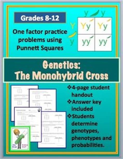 Test your knowledge of punnett squares! Monohybrid Cross Punnett Square Worksheet | Teaching biology, Common core science, Science biology