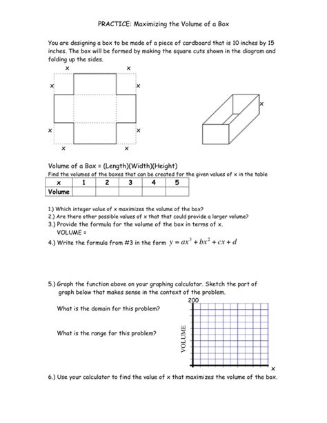 Practice Maximizing The Volume Of A Box