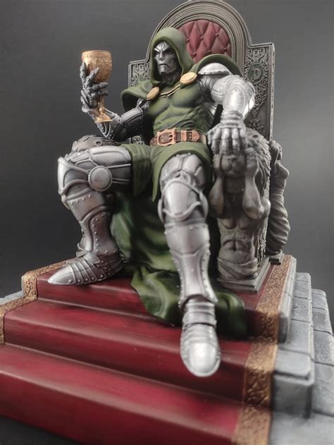 Dr Doom On Throne Marvel 3d Printed And Hand Painted Figure Etsy