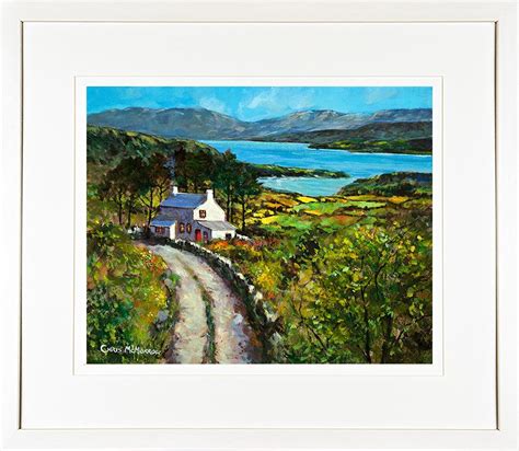 Painting Print Of Irish Cottage By The Lake Artist Chris Mcmorrow