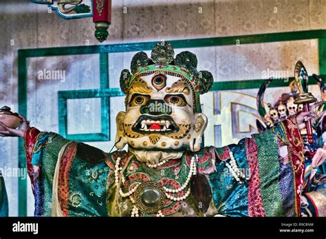 Mongolian Traditional Tsam Mask Dance In Mongolia Stock Photo Alamy