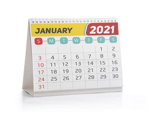 January 2021 Desk Calendar Stock Image Image Of Desk 197549687