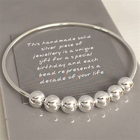 70th Birthday Handmade Silver Bangle | 70th birthday gifts, 70th birthday ideas for mom, 70th 