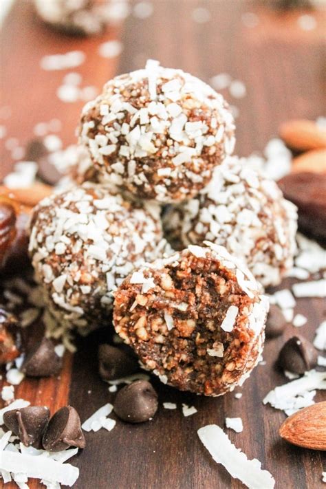 No Bake Chocolate Coconut Date Balls Snack Recipe