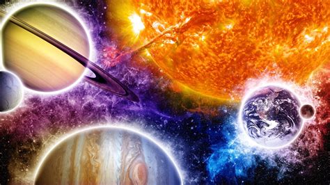 Beautiful Space Colorful Planets Stars Sun Wallpaper Man Made