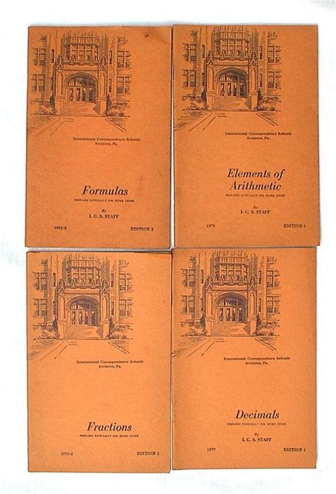 International Correspondence Schools Four Booklets Fractions Etsy