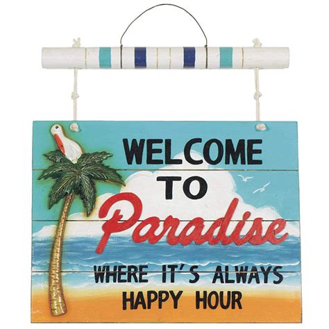 Welcome To Paradise In 2021 Outdoor Wall Decor Outdoor Wall Art