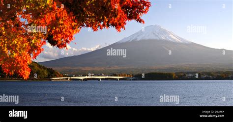 Mt Fuji With Fall Colors In Japan Stock Photo Alamy