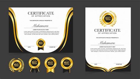 Premium Vector Certificate Appreciation Template Gold And Black Color