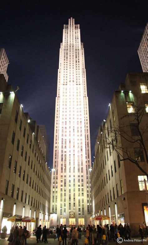Rockefeller Center By Night Rockefeller Center Skyscraper New York