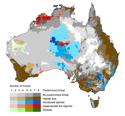 Distribution Of The Main Threats To Biodiversity Across Australia 3220