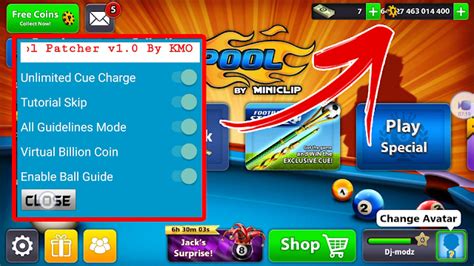 Play matches to increase your ranking and get access to more exclusive download last version of 8 ball pool apk + mod (no need to select pocket/all room guideline/auto win) + mega mod for android from revdl with direct link. 8 Ball Pool Hack 3.10.3 Patcher Mega MOD APK | Virtual ...